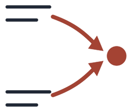Two lines converging into one application